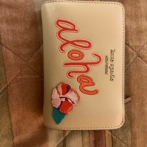 Kate Spade Cream Wallet with Aloha Design